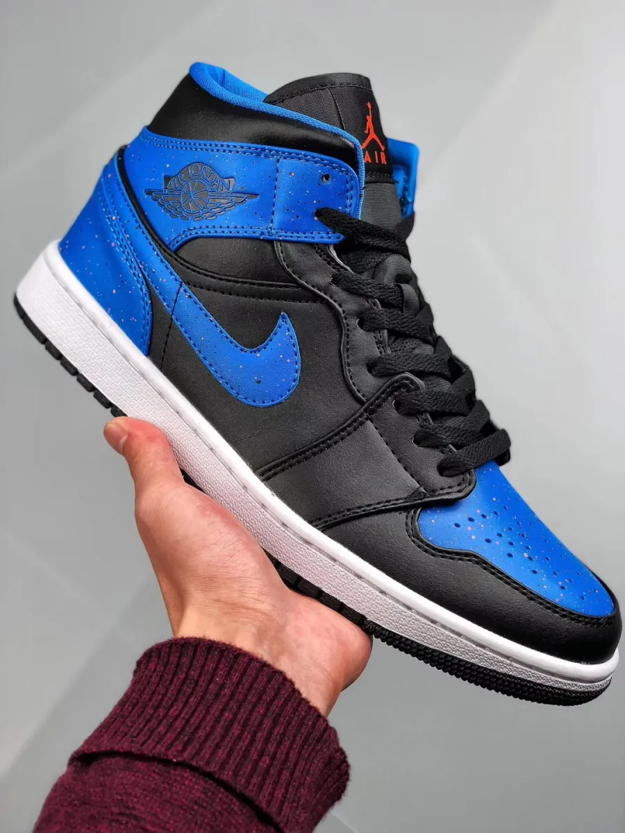 Air Jordan 1 Mid Black/Signal Blue-Orange Peel-Team Orange / air jordan 1 mid black team orange signal blue