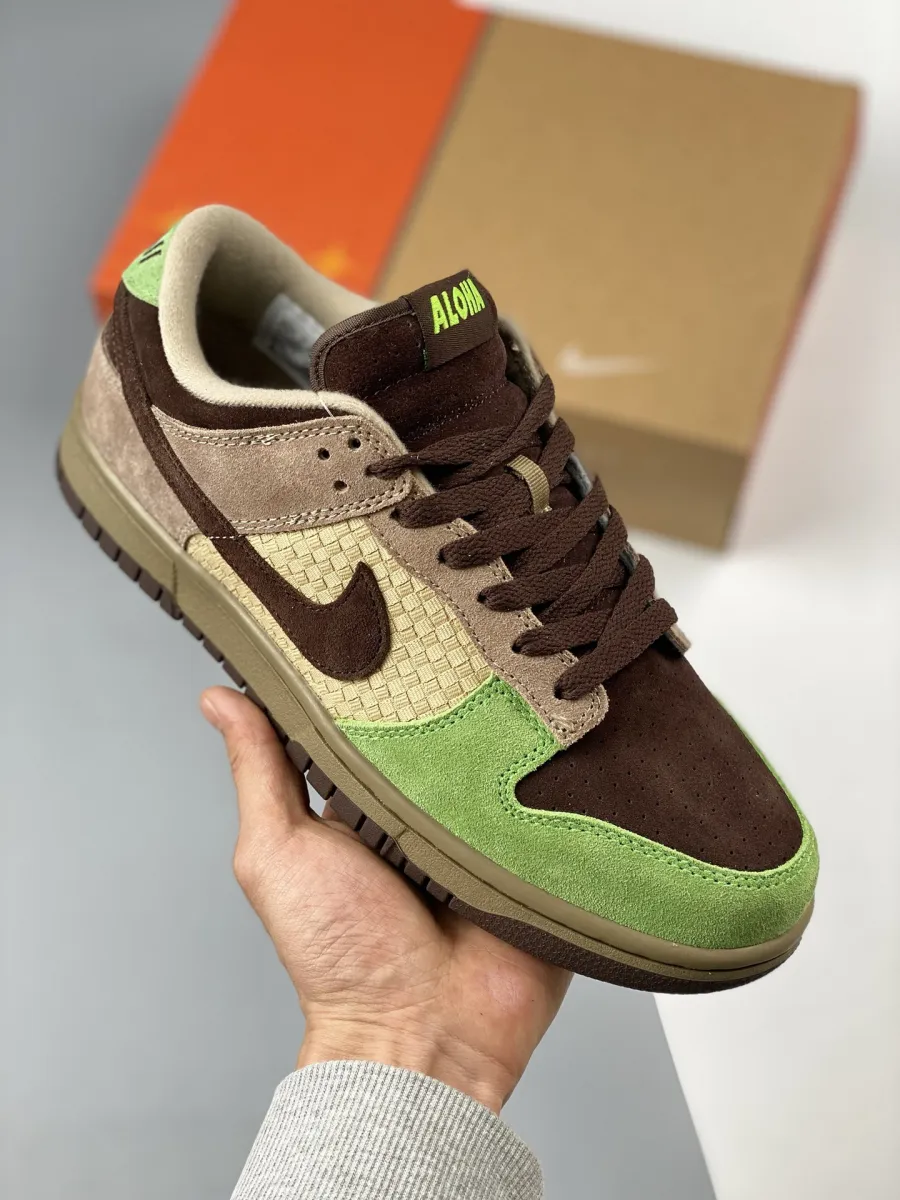 Kickshawaii x Nike Dunk Low 'Aloha' Khaki/Brown-Mean Green / kicks hawaii