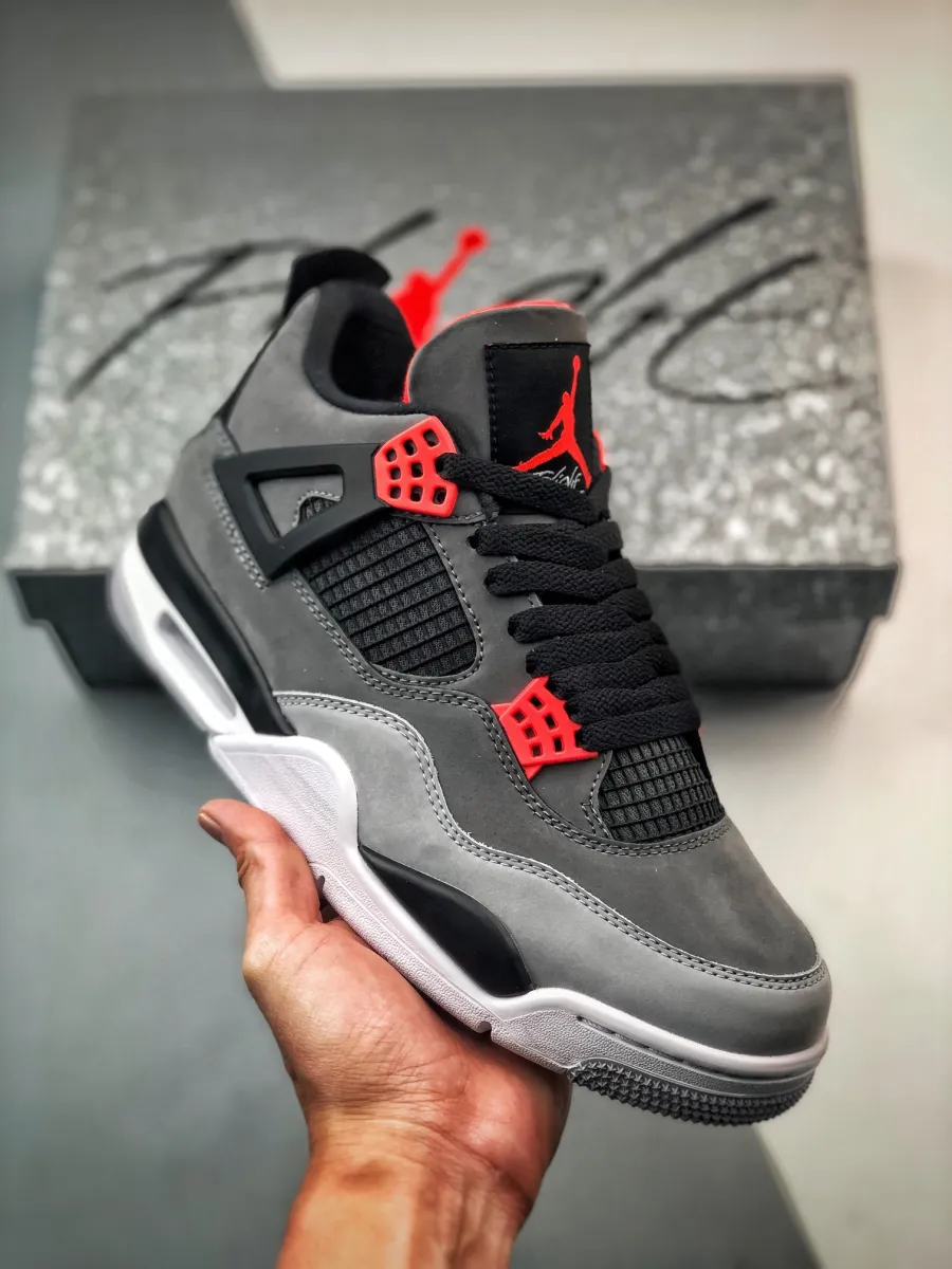 Air Jordan 4 Infrared Dark Grey/Infrared 23-Black-Cement Grey AJ4 - retro 4 grey infrared