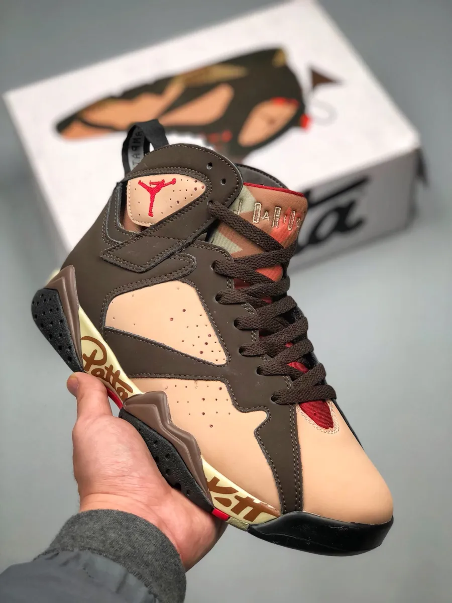 Patta x Air Jordan 7 Mahogany AT3375-200 - team patta shoes