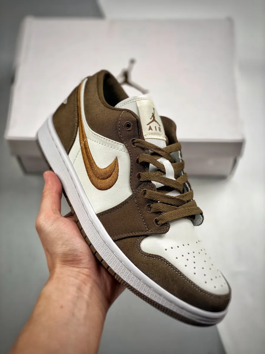 Air Jordan 1 Low Brown Canvas DV0426-301 Light Olive Jordan 1