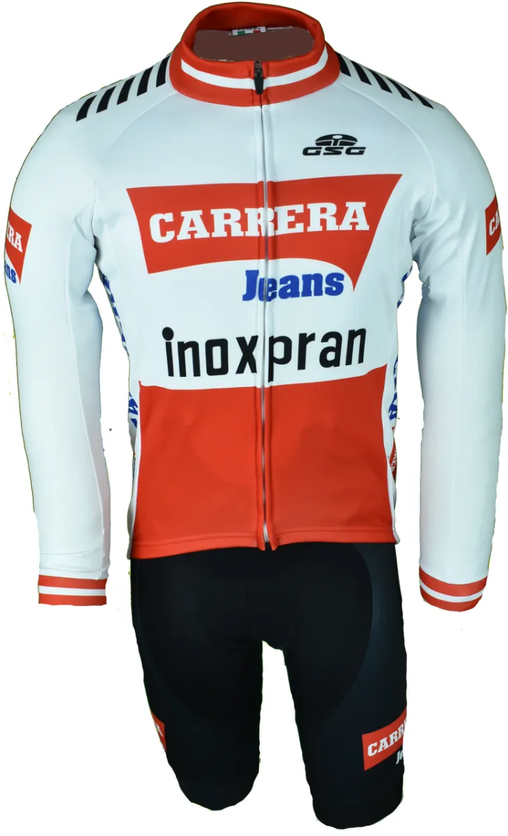 Carrera Retro Inoxpran White Long Sleeve Jersey, CAR20L1