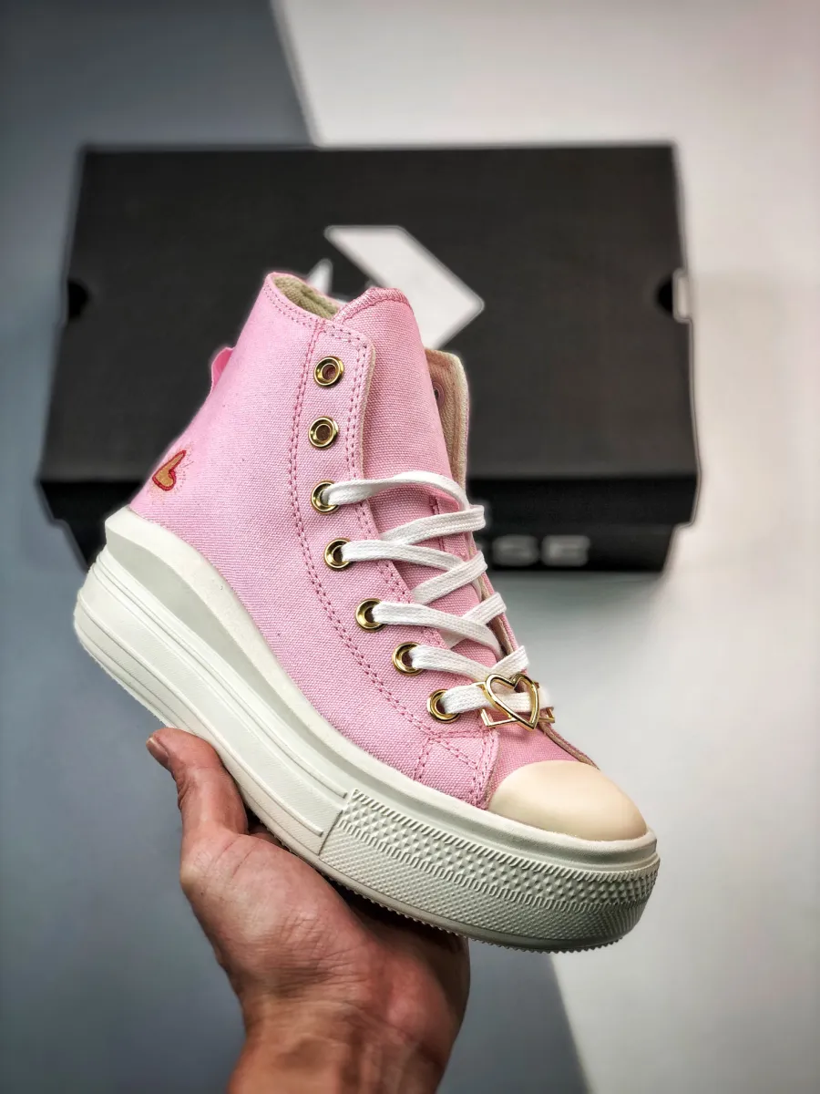 Converse Chuck Taylor Move Platform High Hearts Pink A05140C #converse pink platform