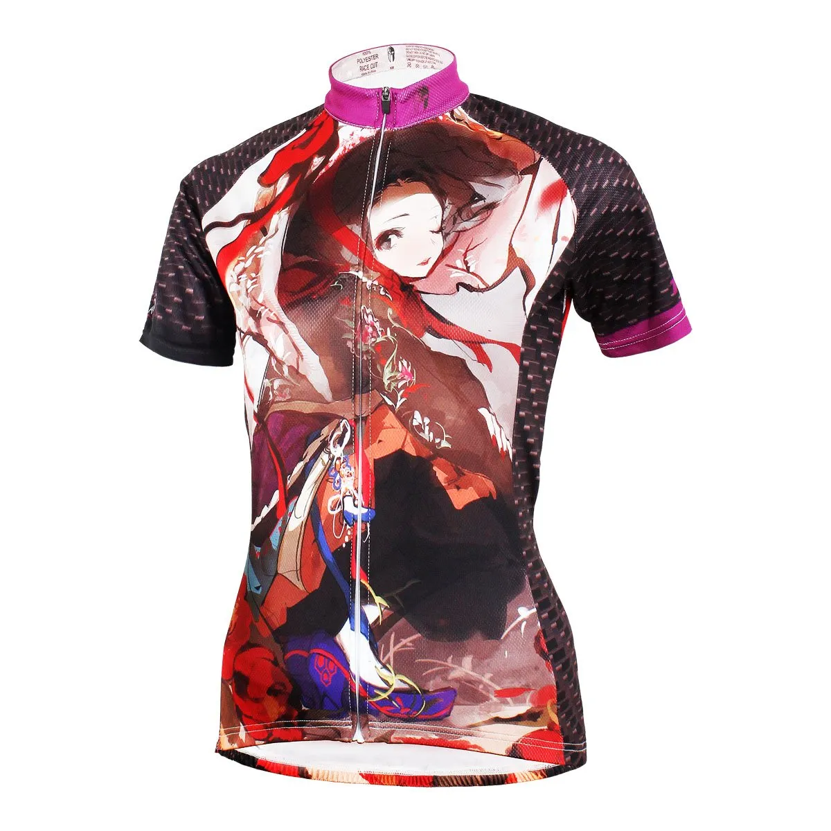 ILPALADINO ACG Animation Game Character Girl with Hat Woman's Short-Sleeve Cycling Jersey Summer Biking Wear Breathable Outdoor Sports Gear Leisure Biking T-shirt Sports Clothes NO.582