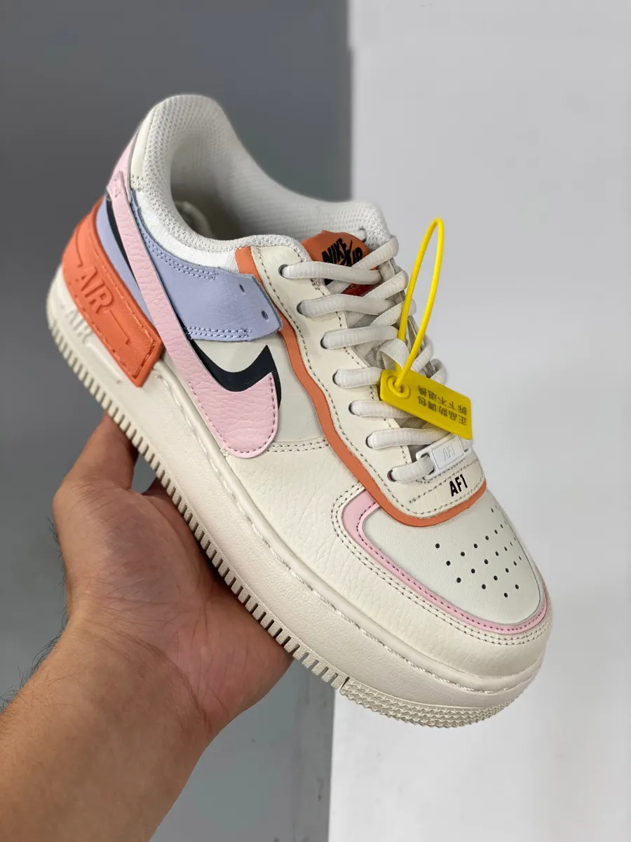 Nike Air Force 1 Shadow Sail/Pink Glaze-Orange Chalk #air force 1 shadow sail pink glaze