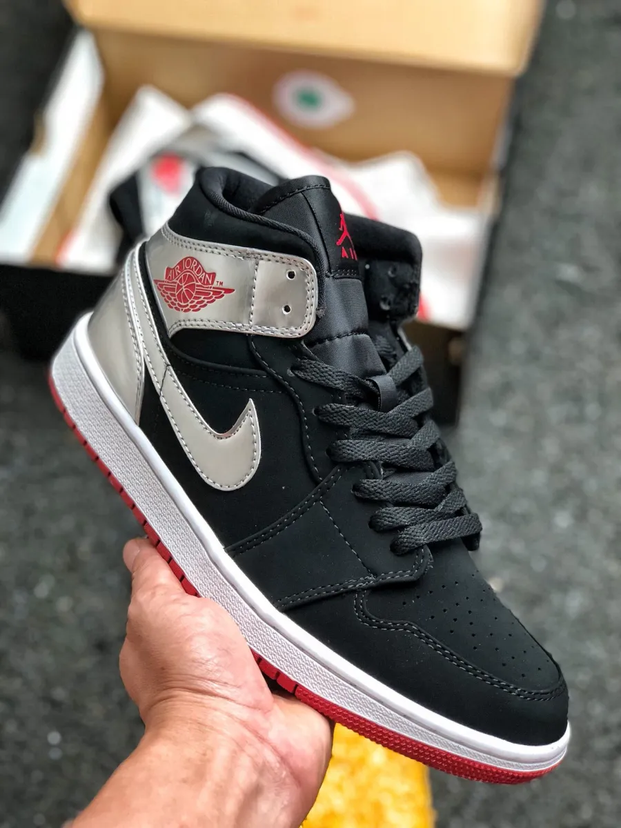 Johnny Kilroy X Air Jordan 1 Mid Black/Gym Red 554725-057 Outlet