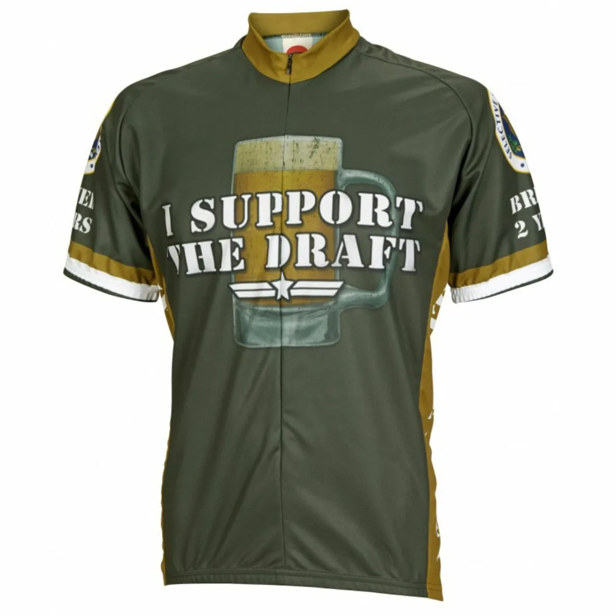 I Support the Draft Beer Short sleeve 16" zip men's cycling jersey