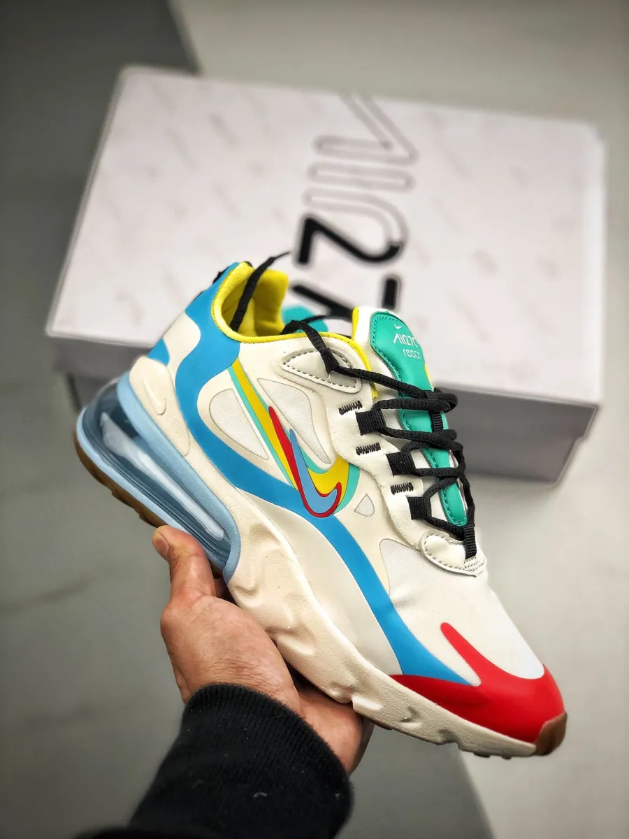 Nike Air Max 270 React Brand Heritage CT1634-100 / air max 270 react red blue yellow