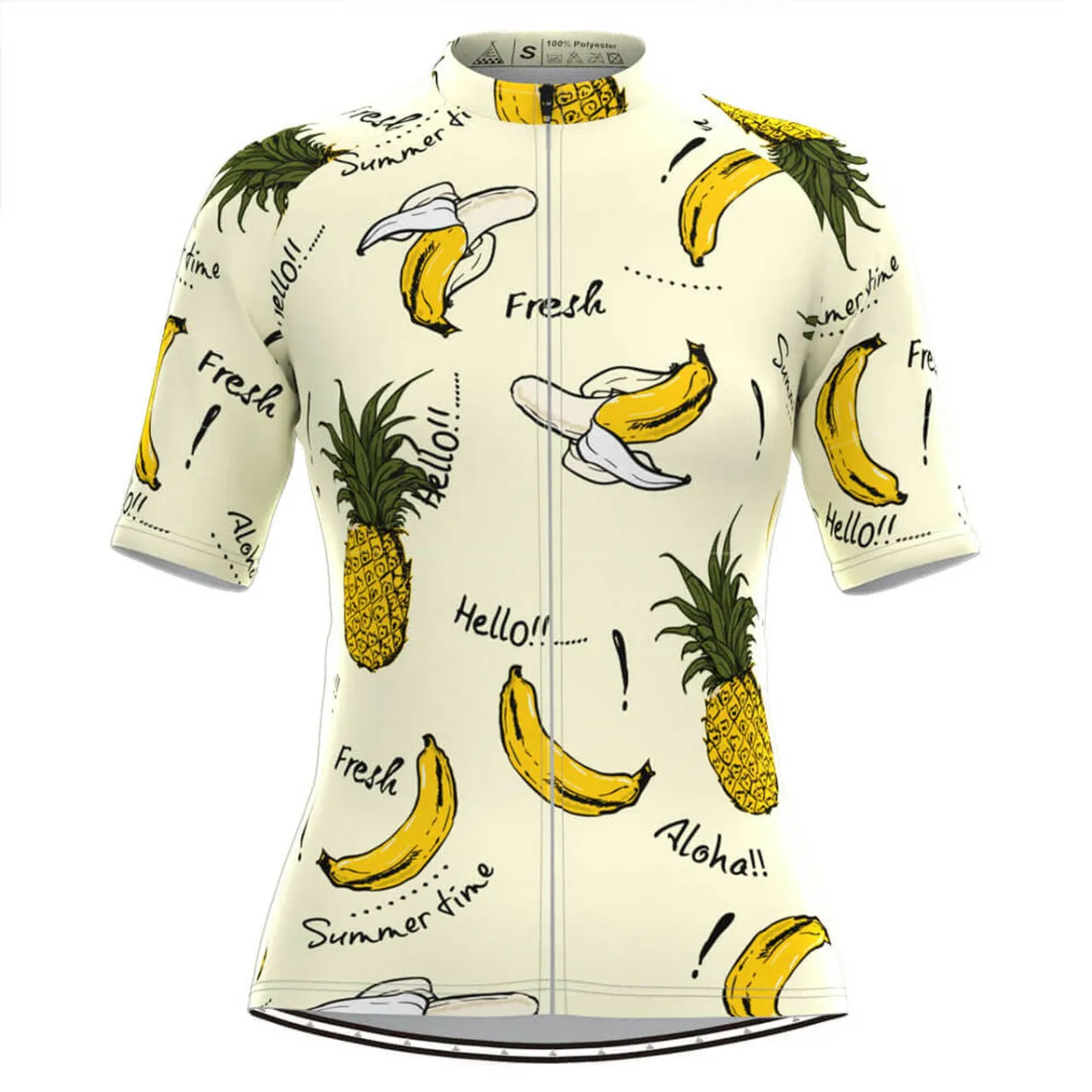 Women's Summertime Aloha Fruit Print Hawaiian Cycling Jersey