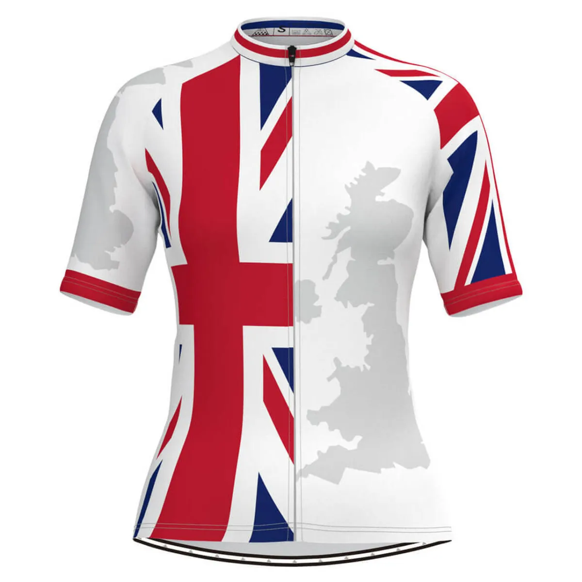 United Kingdom Flag Map Women's Cycling Jersey Brand New