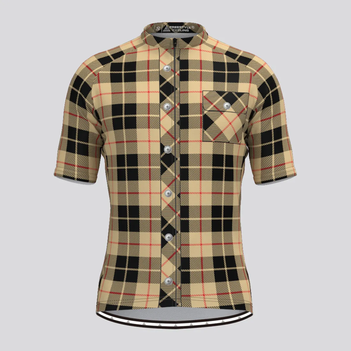 Plaid Checkered Shirt V15 Men's Cycling Jersey Brand New