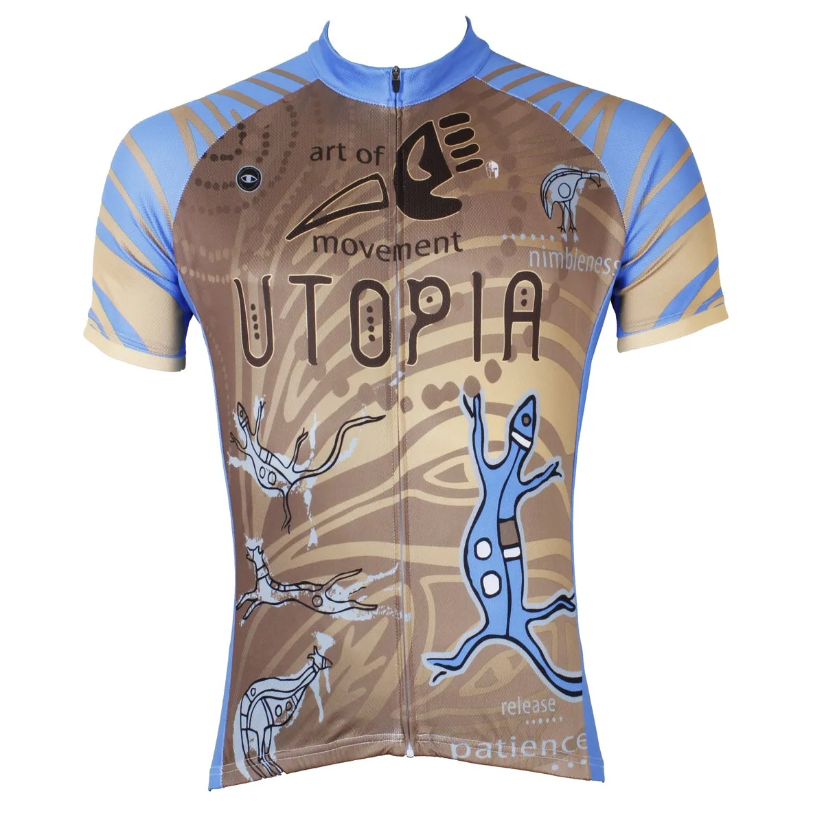 Utopia Blue Lizard Men's Short-Sleeve Cycling Jersey Bicycling Shirts Summer NO.526