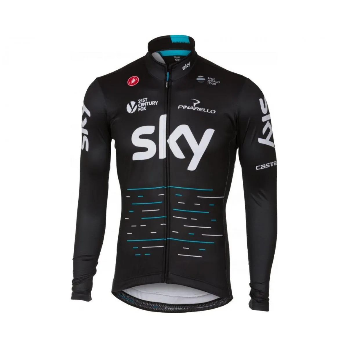 2017-2018 Team SKY Black Cycling Winter Thermal Fleece Jacket