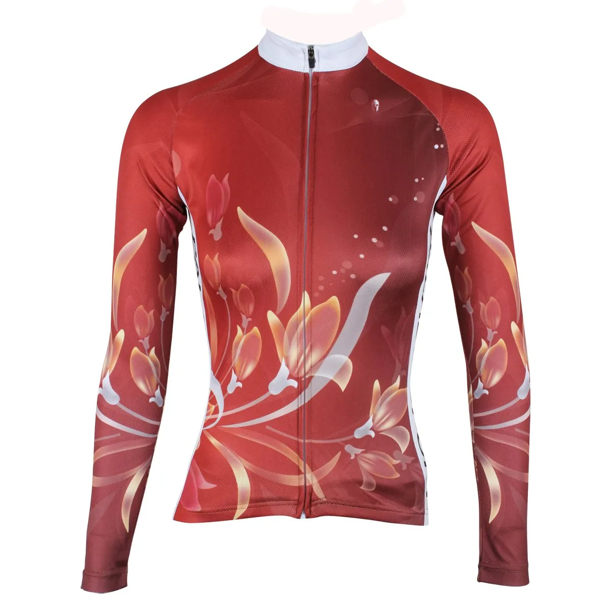 ILPALADINO Women's Long Sleeves Red Fashionable Apparel Outdoor Sports Gear Leisure Biking T-shirt Cycling Clothing Suits with Tights