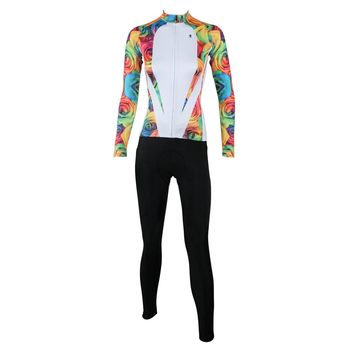 ILPALADINO Women's Long Sleeves Yellow Cycling Clothing Apparel Outdoor Sports Leisure Biking Shirt Suits with Tights NO.224