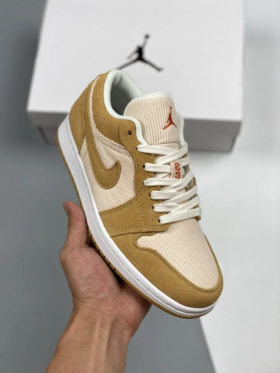 Air Jordan 1 Low Corduroy Suede DH7820-700 orange jordan 1 lows