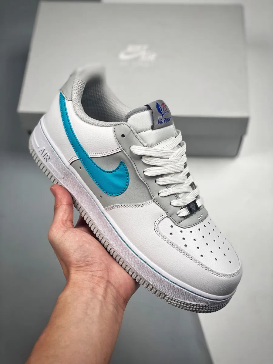 NBA x Nike Air Force 1 Low 'Fiesta' White/Grey Fog/Sundial/Blue #air force 1 fiesta