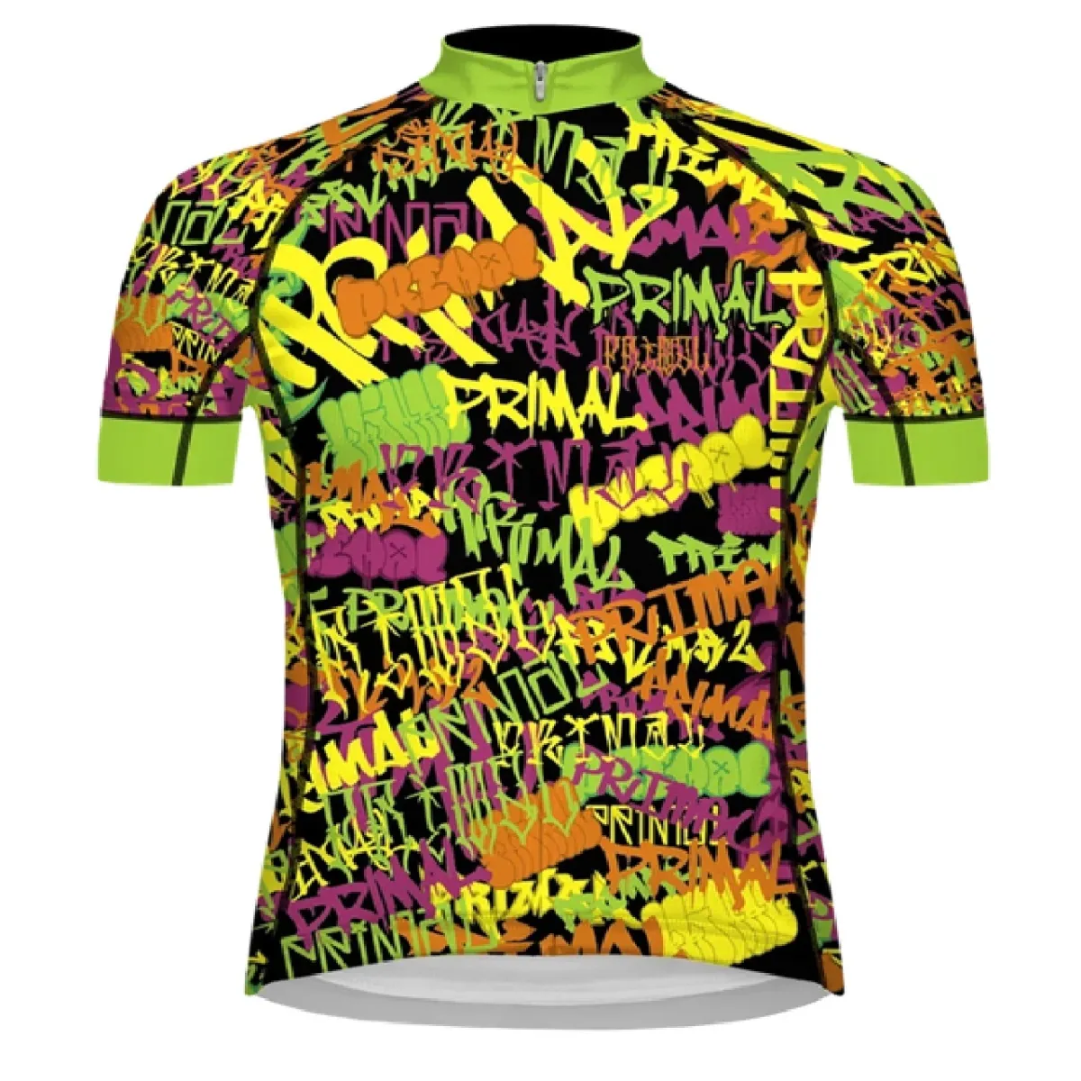 Primal Wear Tagged Up Men's EVO 2.0 full zip Slim Fit short sleeve Cycling Jersey