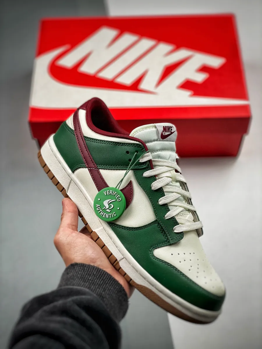 Nike Dunk Low White Green Team Red FB7160-161 / red white green dunks