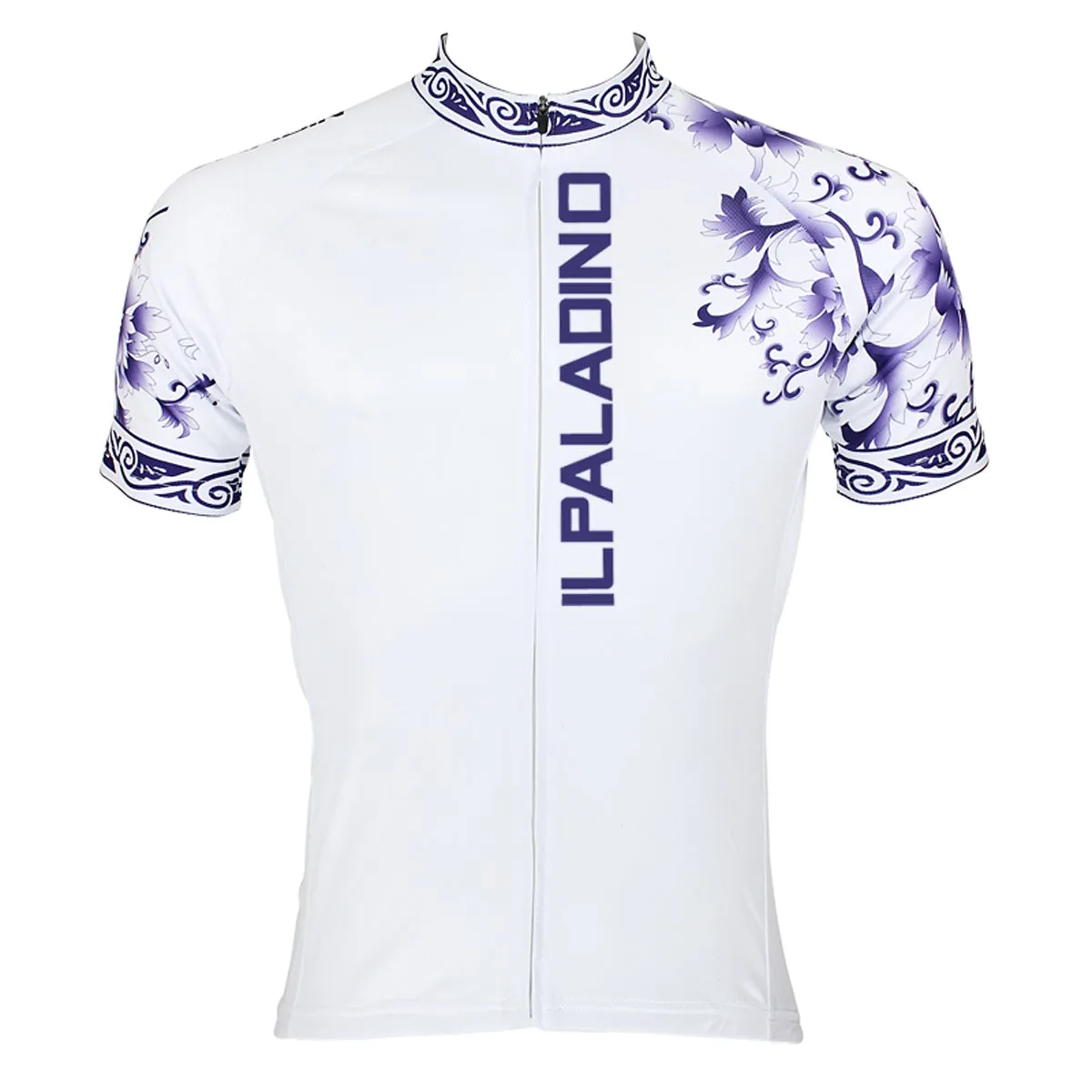 Ilpaladino Blue and White Porcelain Pattern Breathable Cycling Jersey Men's Short-Sleeve Sport Bicycling Summer Spring Autumn Pro Cycle Clothing Racing Apparel Outdoor Sports Leisure Biking shirt NO.024