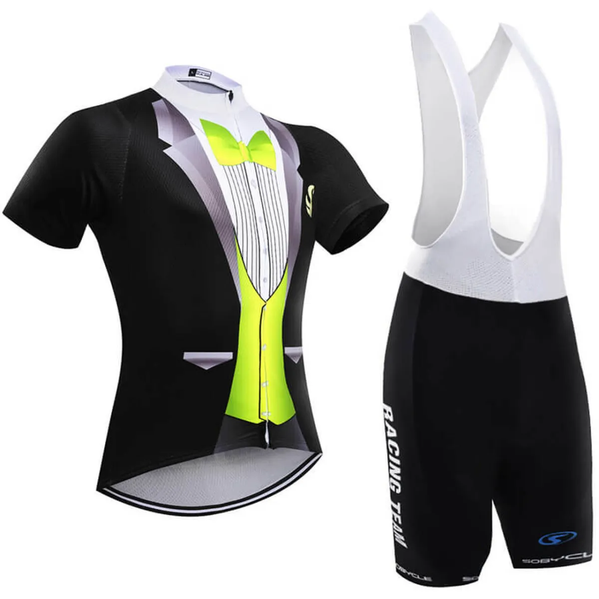 Men's Tuxedo Cycling Kit Yellow Black To Buy