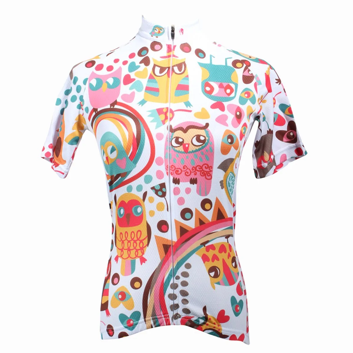 Ilpaladino lively Owl Women's Quick Dry Short-Sleeve Cycling Jersey Biking Shirts Breathable Summer Apparel Outdoor Sports Gear Clothes NO.195