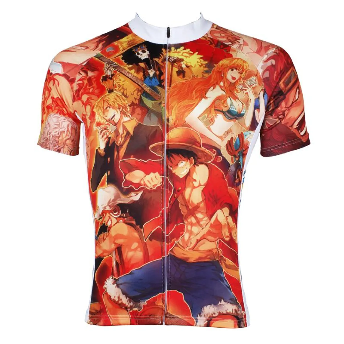 Ilpaladino ONE PIECE Members Luffy Man's Summer Sport Cycling Jersey Spring Autumn Exercise Bicycling Pro Cycle Clothing Racing Apparel Outdoor Sports Leisure Biking Shirts Cartoon World