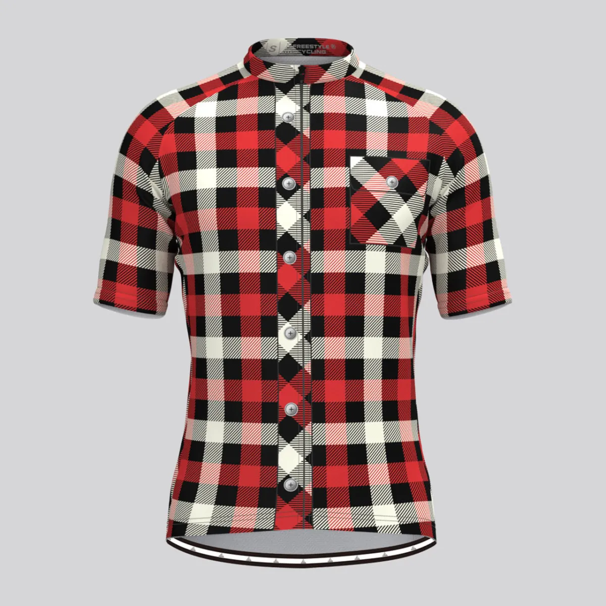 Plaid Checkered Shirt V16 Men's Cycling Jersey Online