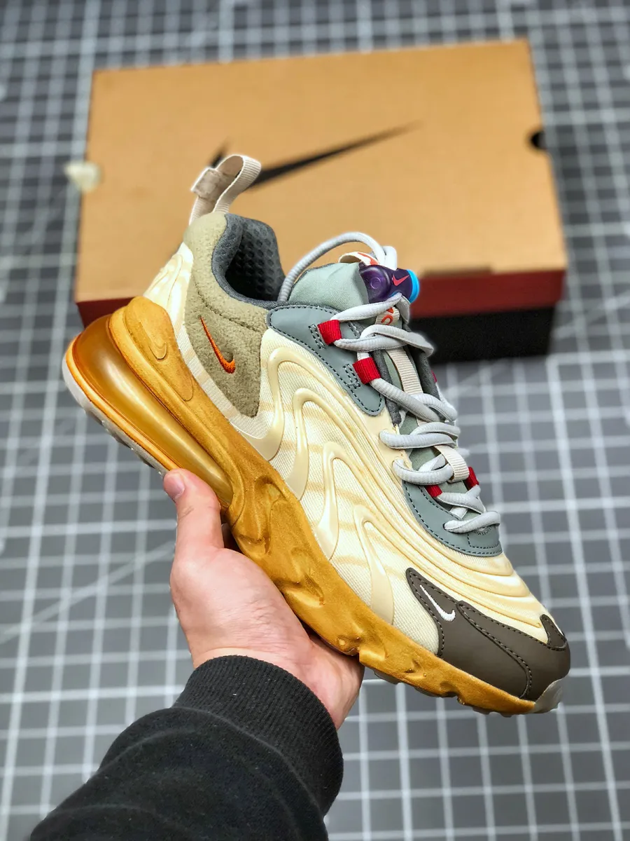 Nike Air Max 270 React 'Travis Scott – Cactus Trails' LIGHT CREAM/STARFISH/DARK HAZE / travis scott 270s