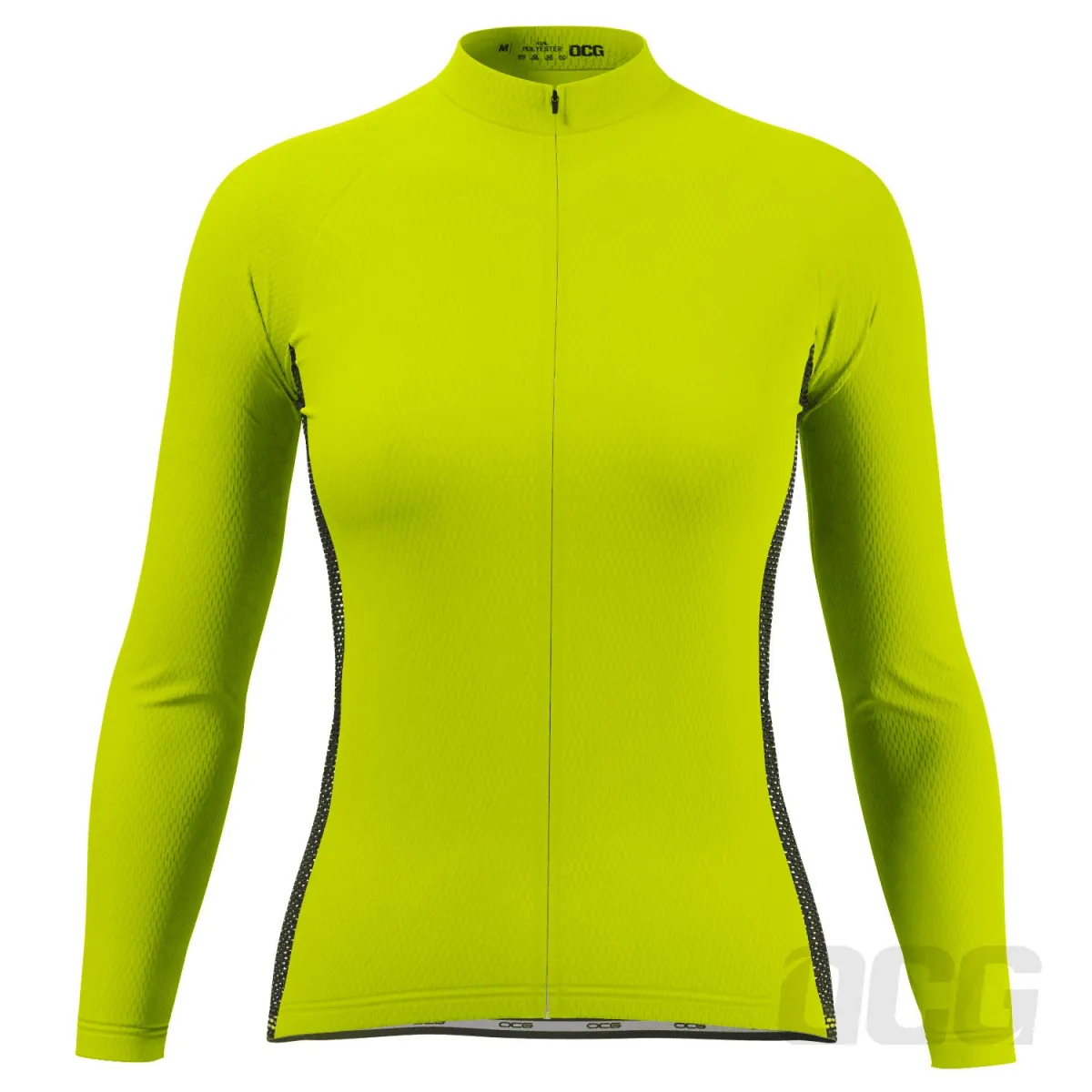 Women's High Viz Plain Colour Long Sleeve Cycling Jersey
