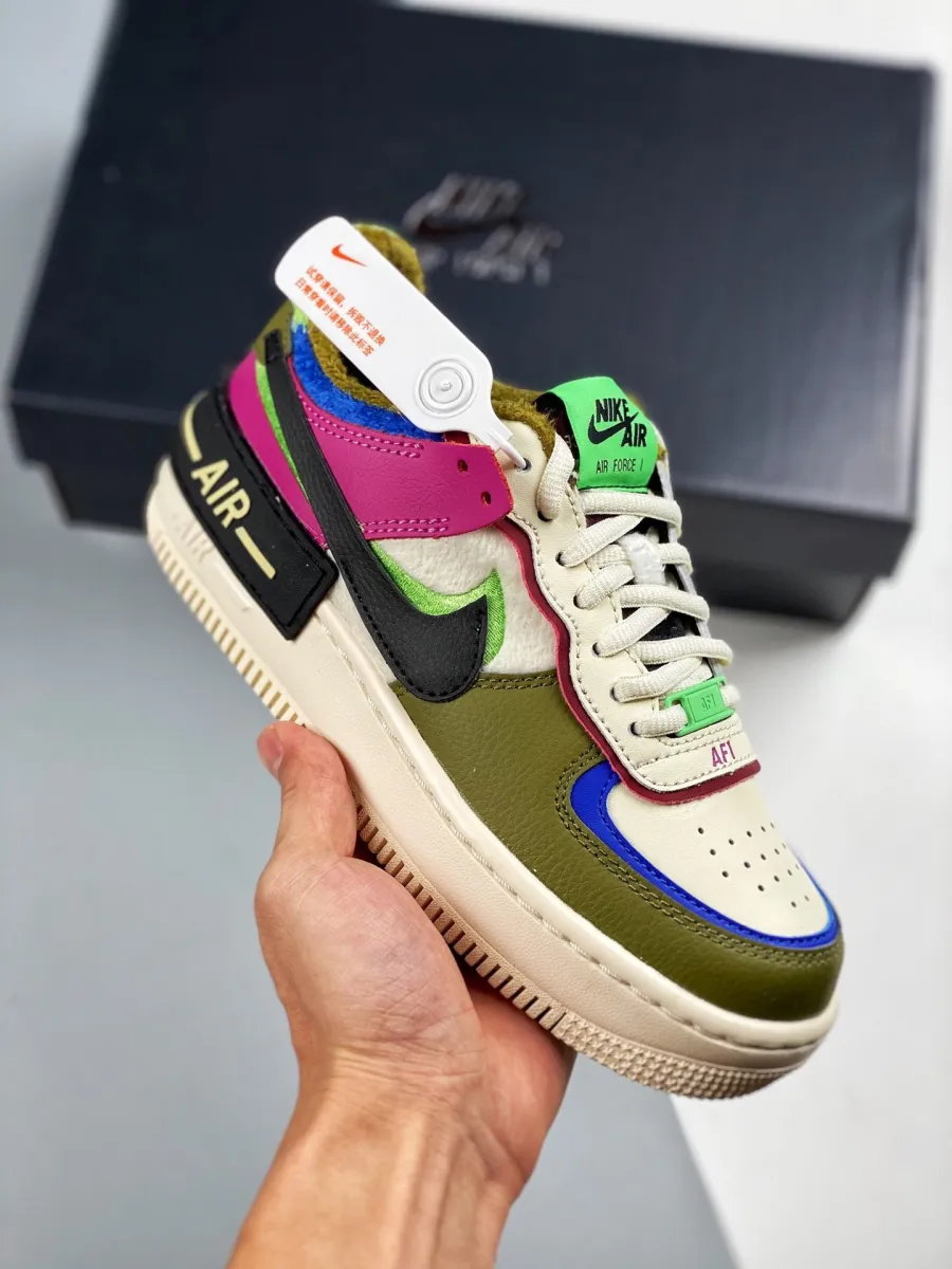 Nike Air Force 1 Shadow Cactus Flower Olive Flak #air force 1 shadow se cactus flower