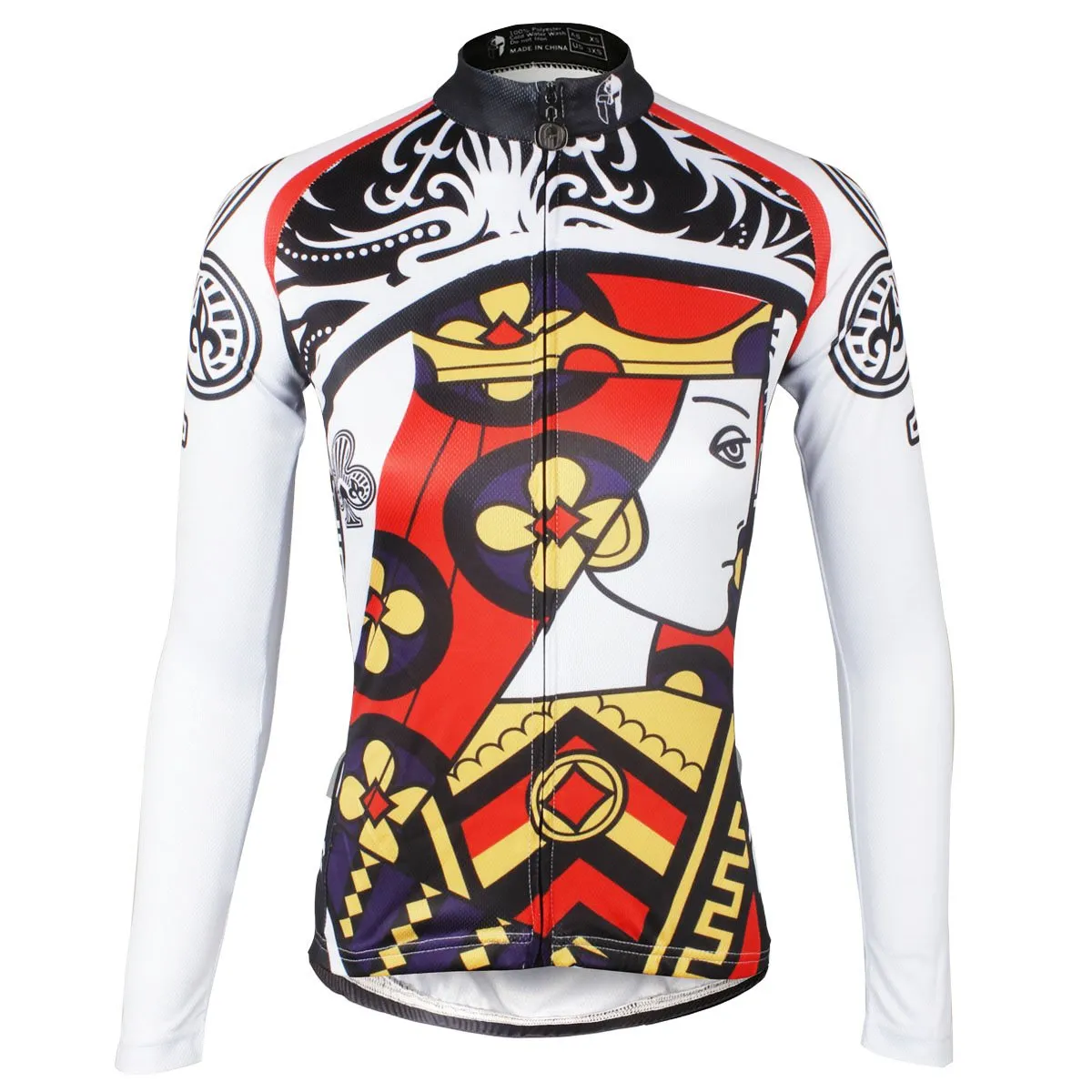 Playing Cards Poker Face Clubs Queen Women's Cycling Jerseys Bike Shirt Outdoor Sports 640