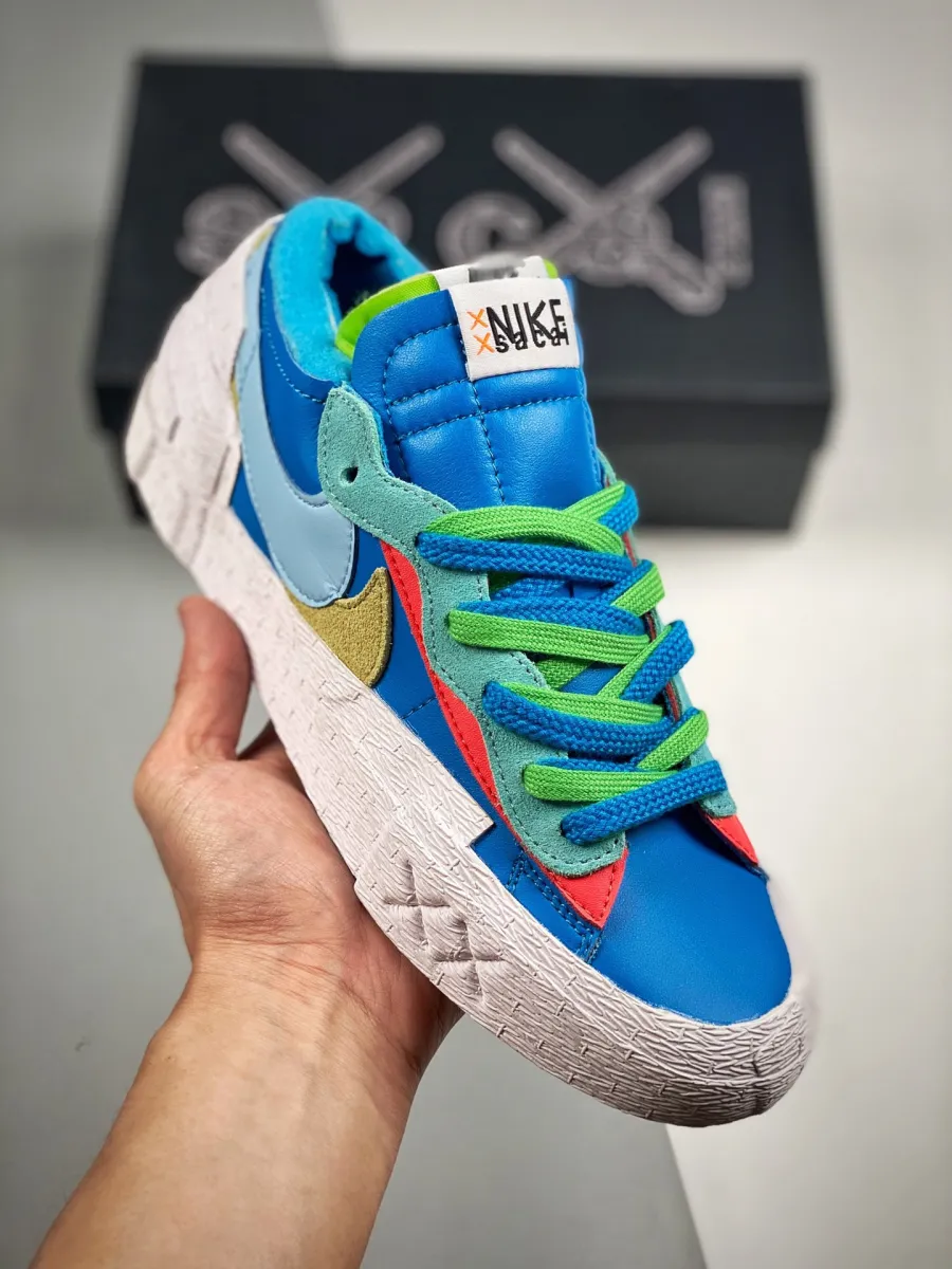 KAWS x sacai x Nike Blazer Low Blue Multi DM7901-400 / kaws sacai