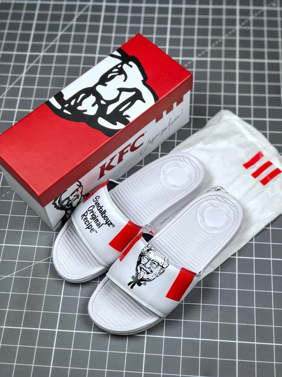 KFC X SANDALBOYZ Court Slides White Red New Releases