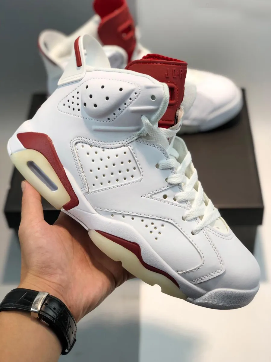 Women Air Jordan 6 Maroon Off White 384664-116