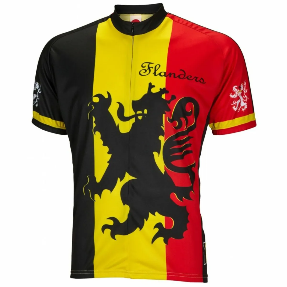 Lion of Flanders crest Short sleeve 19' zip men's cycling jersey Lion Cycling Jersey