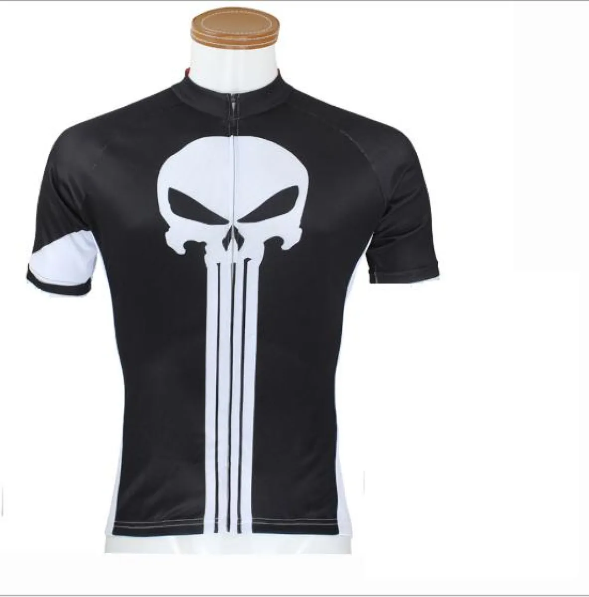 ILPALADINO White Skull Black Men's Bike Suit Cycling Jersey Road/Mountain Bike Wear Breathable Apparel Outdoor Sports Gear Leisure Biking T-shirt NO.44