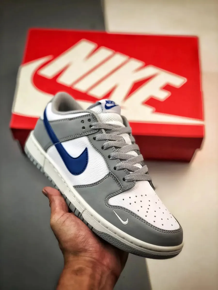 Grey And Royal Blue Nike Dunk Low GS Grey Game Royal FN3878-001