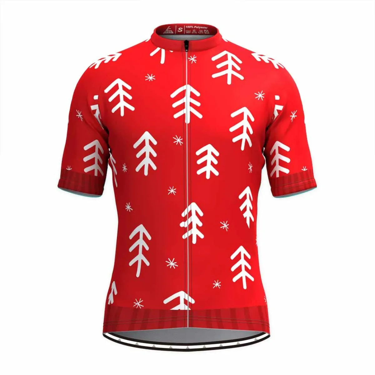 Ugly Christmas Sweater Snowflake Cycling Jersey Red Outlet