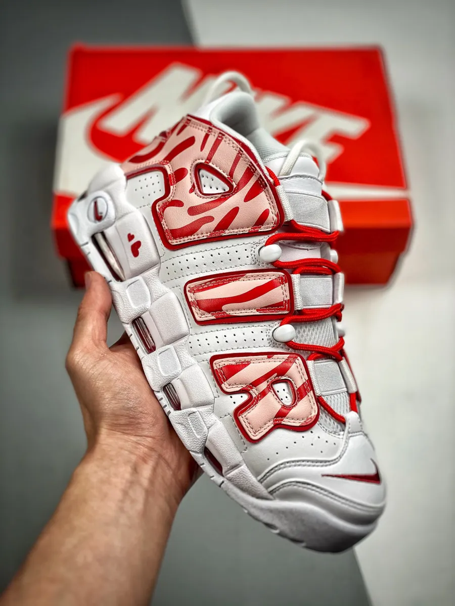 Custom Nike Air More Uptempo White Red Air More Uptempo White Varsity Red 2021