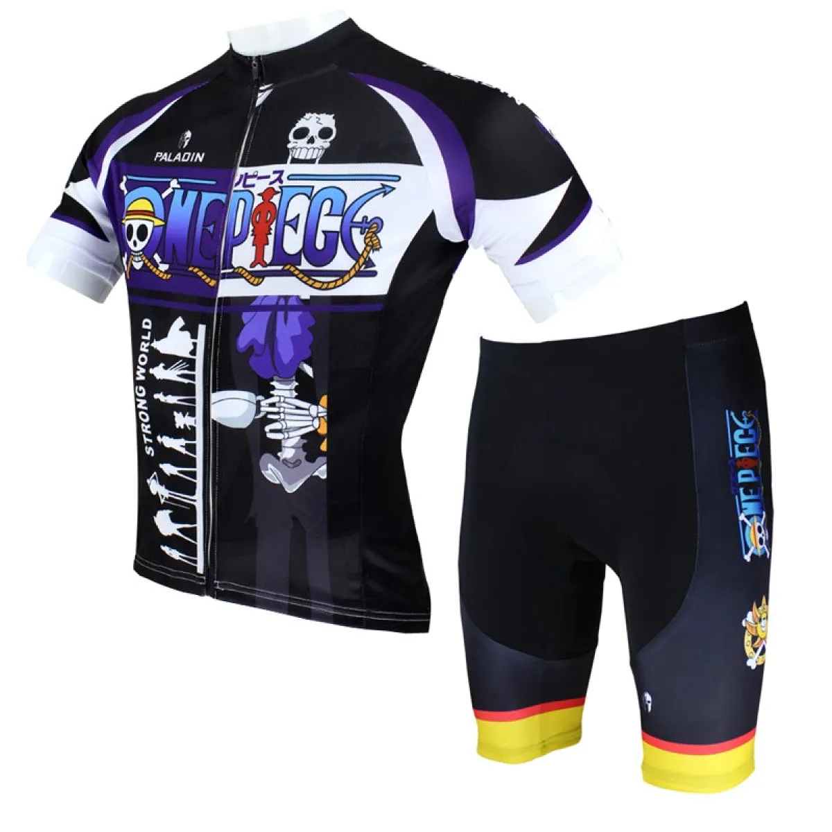 ONE PIECE Series Pirates Skeletal Musician Brook Men's Cycling Suit Jersey T-shirt Summer NO.072
