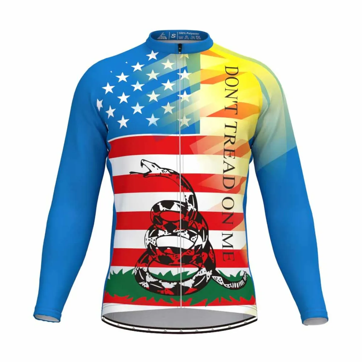 Don't Tread On Me USA Flag Men's Long Sleeve Cycling Jersey
