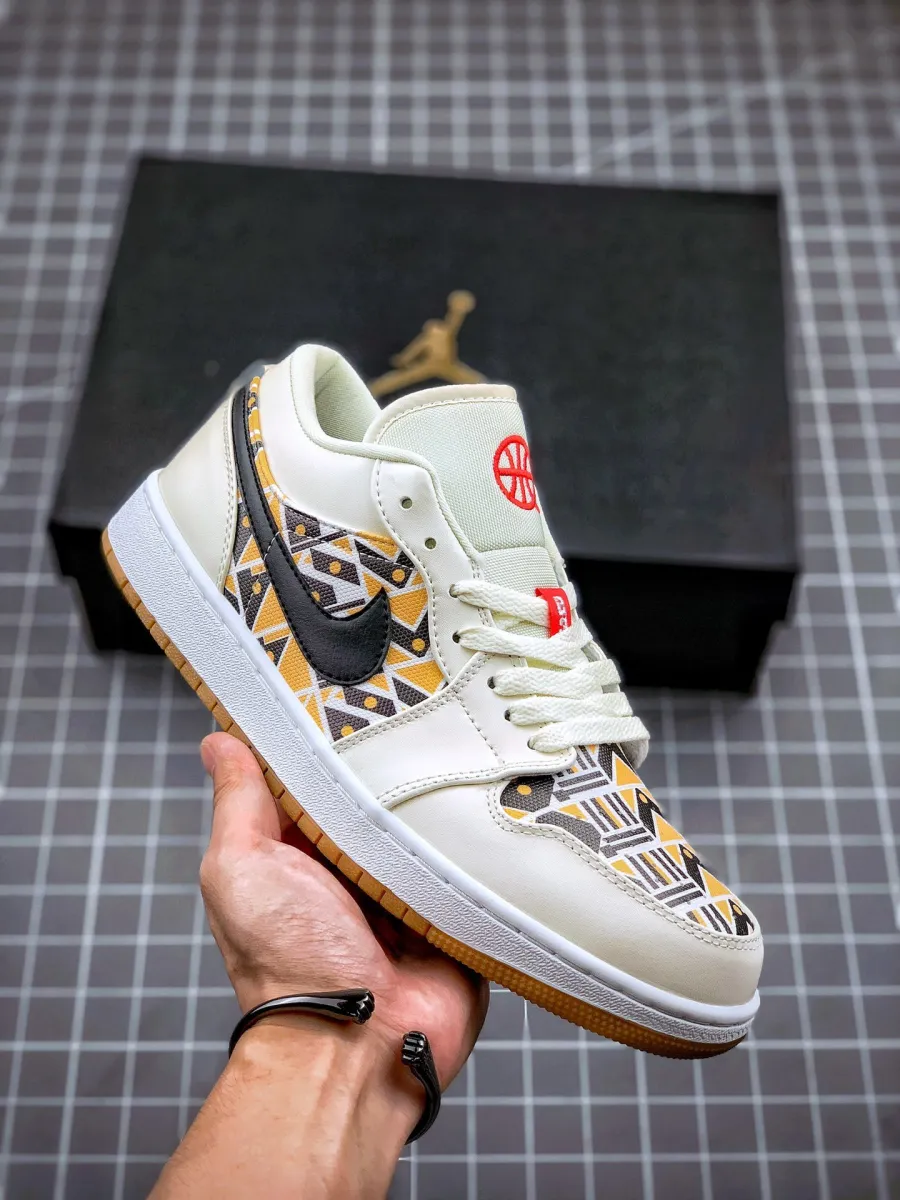 Air Jordan 1 Low 'Quai 54' Sail/Team Orange-Baroque Brown - jordan 1 orange brown