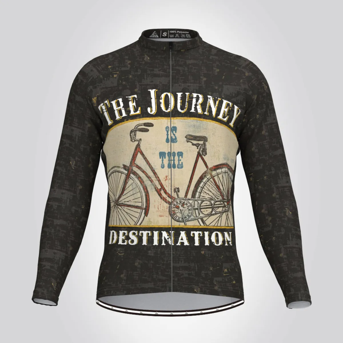 The Journey is The Destination LS Cycling Jersey Black