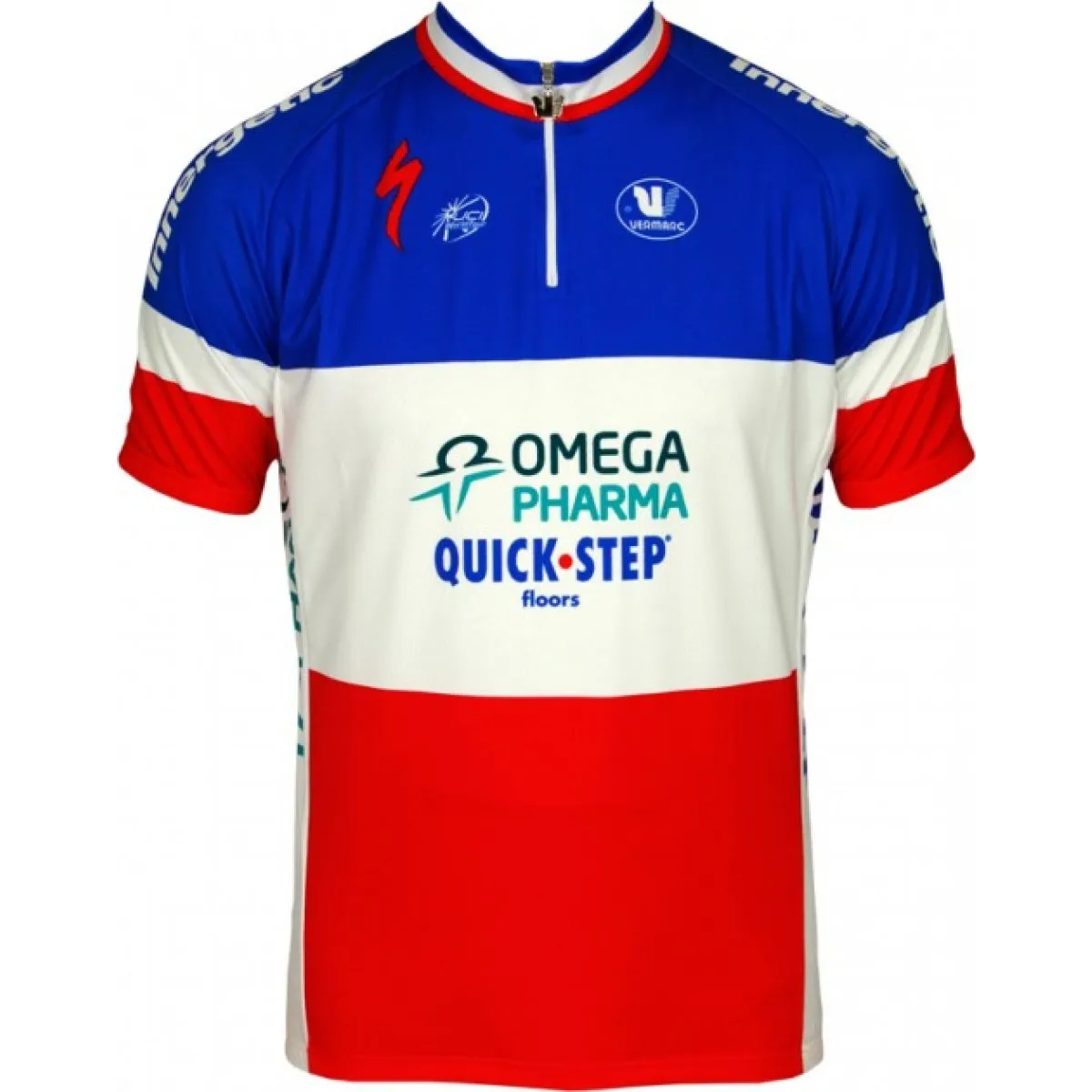 OMEGA PHARMA-QUICKSTEP French Time Trial Champion 2011/12 Vermarc professional cycling team - Cycling Jersey Short Sleeve