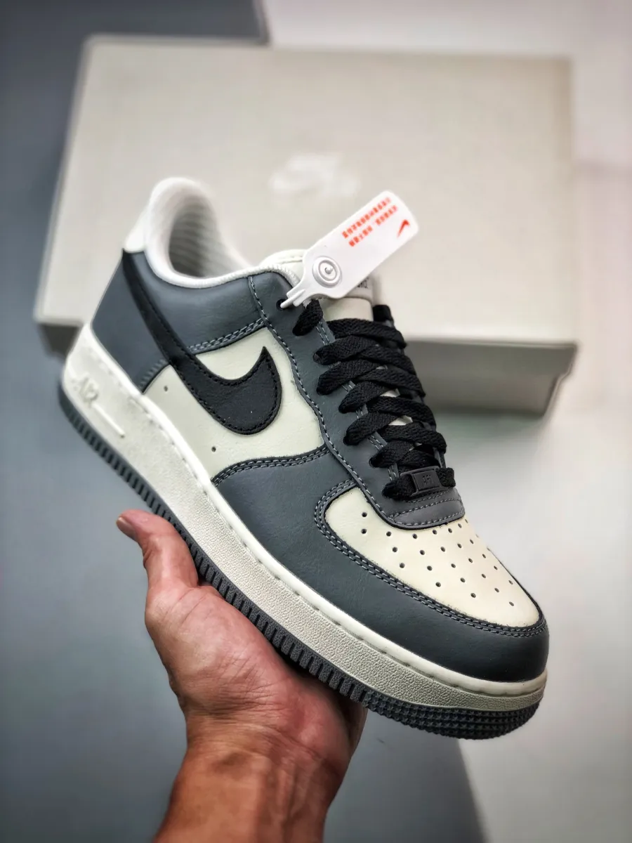 Nike Air Force 1 Low Sail Grey Black FD9063-100 grey air force ones