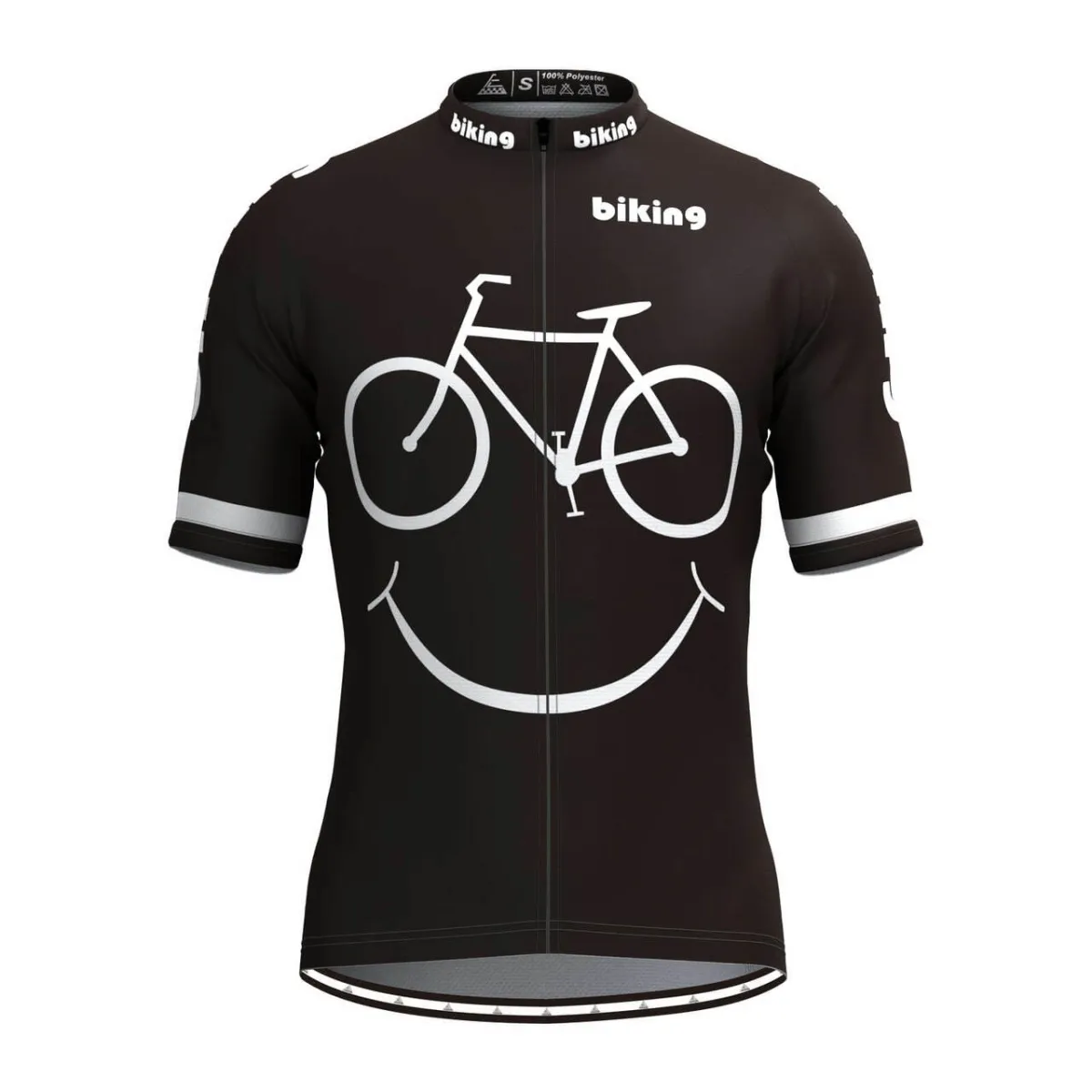 Bicycle Smile Emoji Men's Cycling Jersey Black Restock