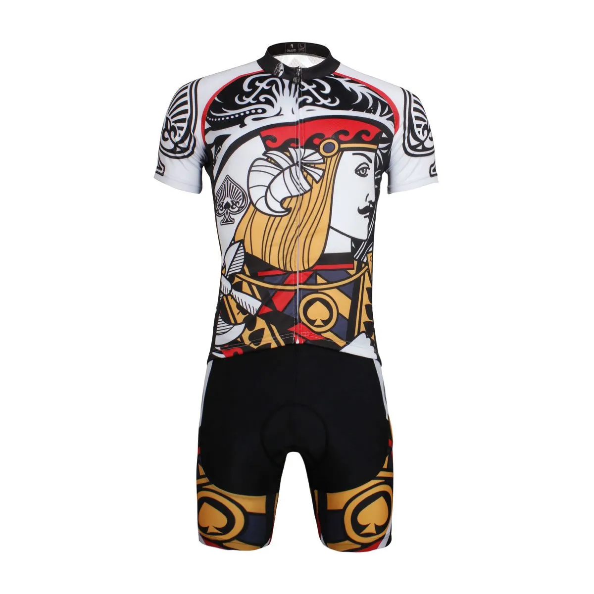 ILPALADINO Poker Face Playing Card Spades Jack Men's Biking Cycling Suit Jersey Artistic Pattern Outdoor Sports Clothes Comfortable Bike Shirt Face Cards Court Cards NO.639