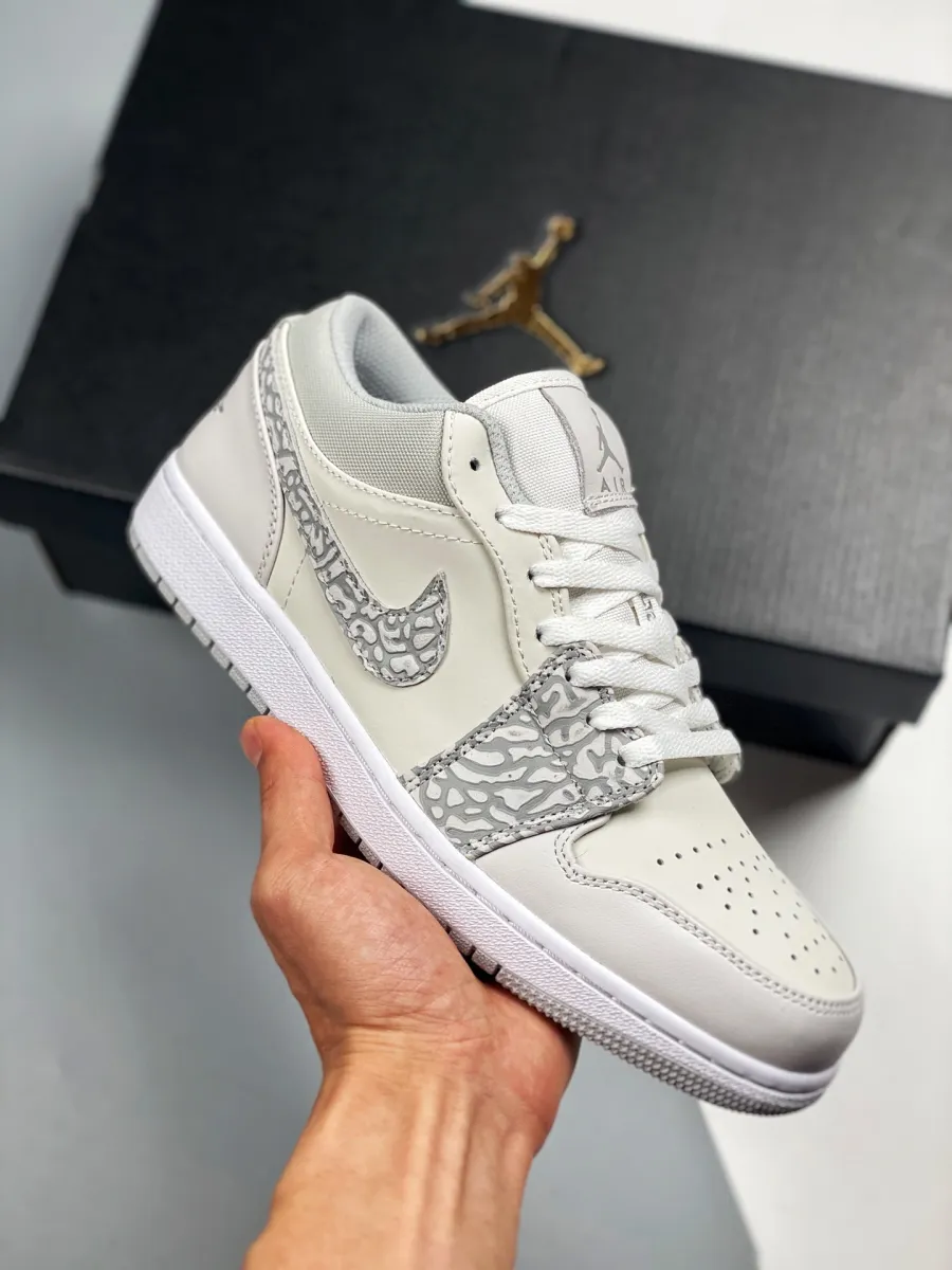Air Jordan 1 Low 'Elephant' White/Neutral Grey DH4269-100 - air jordan 1 low prm