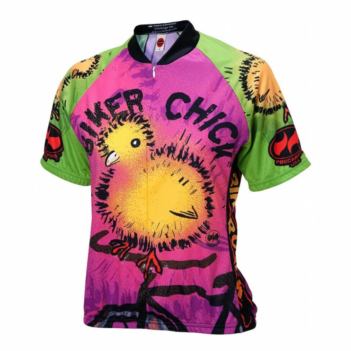 Biker Chick on a Bike Women's Short sleeve Half zip cycling jersey